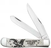 Case xx Knives US Army Trapper Natural Bone 15034 Stainless Pocket Knife