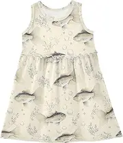 [Caihoyu] Girl Sleeveless Dresses Toddler Kids Swing Casual Spring Dresses Birthday Gift, Multicolor06, 4 Years