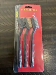 Tool essentials mini wire brush set Three-piece 7 Inch New Sealed