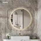 Luxurious LED Bathroom Mirror w/ Clear Glass Edging Hanging Vanity Makeup Mirror