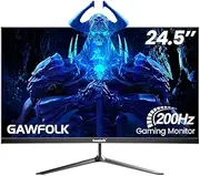 Gawfolk Gaming Monitor 24.5 inch Curved 165Hz/200Hz, PC Screen Full HD 1080P, Frameless Computer Monitor with FreeSync, Eye-Care Technology, VA Panel, HDMI, DP, VESA 75x75