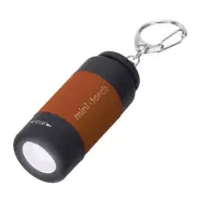 Mini Keychain Flashlight, LED Flashlight Torch USB Rechargeable, Brown