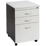 Velocity 3 Drawer Pedestal White and Ironstone