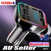 Car FM Transmitter Bluetooth Radio MP3 Player Music RGB Light Charger Kit UQG