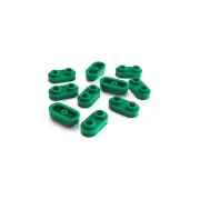 10x Green Lego Plate Special 1x2 Rounded with 2 Open Studs - 35480