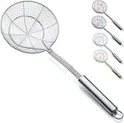 Kyraton Strainer Spider Skimmers For Kitchen Cooking and Frying Food, Stainless Steel Slotted Spoon Pasta Strainers Tomato Food Strainer Skimmer Ladle For Pasta.