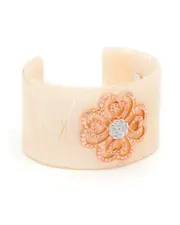 14K Over Silver 0.05 ct. tw. Diamond Filigree Bangle Bracelet
