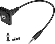 QIANRENON TRS 3.5mm Panel Mount Audio Adaptor 3.5mm TRS Male to Female Short Cable Mount Connector TRS 1/8 Stereo Headphone Mount Socket, D/XLR Panel Mount, for 3.5mm Audio Expansion, 20cm/7.9in