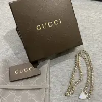 在飛比找蝦皮購物優惠-二手真品*GUCCI 純銀項鍊（愛心鎖）7000 降價