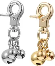 Toddmomy 2pcs Cat Collar Bells Pet Pendant Accessories with Clip Sound Dog Collar Charms Lightweight Bells for Cats and Dogs Easy to Attach
