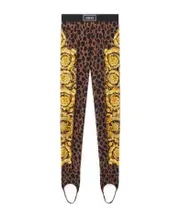 Versace Barocco-Printed Elasticated Straps Leggings XXS,XS animal