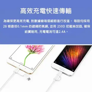 紫米 二合一傳輸線 數據線 2合1 充電線 Micro usb 轉 type-c