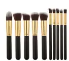 10Pcs PRO Make up Brushes Set Powder Foundation Contour Flat Top Buffer Cosmetic