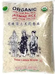 USDA Organic Thai Long Grain Jasmine Rice 5 Pounds, Product of Thailand