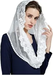 [BEAUTELICATE] Catholic Chapel Mantilla Lace Veil Church Cathedral Latin Mass Easter Infinity Head Covering