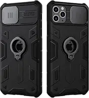 Nillkin iPhone 11 Pro Max Case, CamShield Armor Case with Slide Camera Cover, PC & TPU Impact-Resistant Bumpers Protective Case with Ring Kickstand for iPhone 11 Pro Max 6.5 inch (2019) - Black