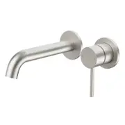 Caroma Liano II Wall Basin / Bath 175mm Mixer - 2 x Round Cover Plates - (Body & Trim) - Lead Free Brushed Nickel 96344BN6AF