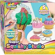 Creative Kids Paint Your Own Squishies Kit - Color 3 Jumbo & 2 Keychain Size Squishies - Arts and Crafts for Tween Girls - DIY Squishies for Girls - Crafts Activities Gifts Toys for Kids Ages 6+