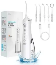 Water Dental Flosser Pick for Teeth, 300ML Portable Oral Irrigator, Rechargea...