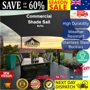 Commercial Shade Sail Canopy Awning 5x7m Waterproof 280GSM 98% UV Blockage Black
