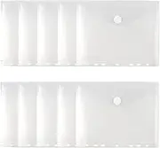 Pack of 10 A5 Document Wallets, A5 Folder, 23 x 18 cm, Envelope Folders for Filing, Waterproof 7-Compartment, Transparent Document Bag Folder, Suitable for Offices Schools Documents