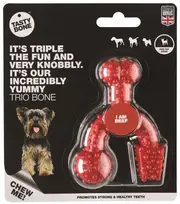 Tasty Bone Nylon Trio Bone Beef Dental Care Dog Chew Toy
