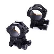 2 Pcs Adjustable Raise Scope Mount Rings 1''/30 Mm Picatinny Sight Bases Black
