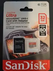 NEW Sandisk Ultra Memory Card 32GB MicroSDHC UHS-I 80MB/s with Adapter