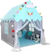 Baby Tent Children's Home Girl's Small House Entertainment Game House Baby Outdoor Play Amusement Park Game Tent(Blue)