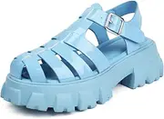 [XIANGZU] Chunky Platform Fisherman Sandals for Women Flatform Gladiator Closed Toe Shoes