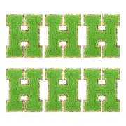 Chenille Letter Patches 2.2" Letter H Embroidered Patch (Green, Pack of 6)