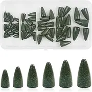 Bullet Fishing Sinkers Weights, 50pcs Worm Weights Kit Assorted Slip Sinkers for Bass Fishing Carolina Texas Rigs Saltwater Freshwater
