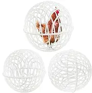 Chicken Balls Cage - Ball Shaped Coop, Safety Chicken Ball, Chicken Orb Ball | 3 Pieces Pet Safety Backyard Cage, Spherical Chicken Orb Ball Cage, Chicken Hamster Ball Cage for Prevents Dog Bites
