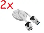 2X USB 3.0 Charger +Data SYNC Cable Cord For Toshiba External Hard Drive Disk