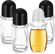 BESPORTBLE 4 Pcs Essential Oil Roller Bottles Empty Refillable Glass Containers with Roller Ball Travel Friendly Leak Durable for Perfumes Lotions and Eye Creams