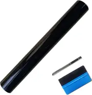 High Gloss Black Vinyl Wrap Self Adhesive Air Release Bubble - Outdoor Rated...
