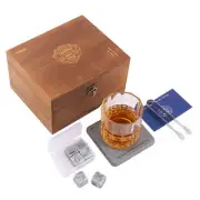 Whiskey Stones and Whiskey Glass Gift Set Pack of 6 Whiskey Stones with Old F...