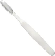 Foot File, Callus Remover, Reusable Stainless Steel, Cracked Skin Tool, Built-In Toe Cleaning Brush for Home or Salon Pedicure Care Routine, 7.4x0.7 Inches White 1 Piece