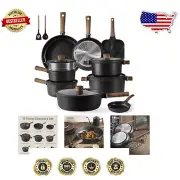 Safe & Durable 17-Piece Induction Cookware Set - PFOA Free Nonstick Performance