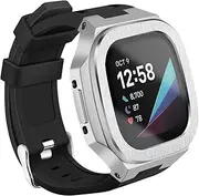 Compatible with Fitbit Versa 3/4 Fitbit Sense/Sense 2 Bands with Case, Protective Rugged Cover + Glass Protector + Sport Strap for Fitbit Sense 2/Versa 3 4 Replacement Wristbands