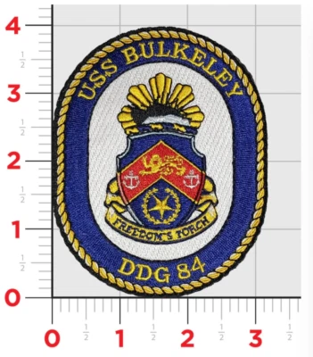 NAVY USS BULKELEY DDG-84 EMBROIDERED PATCH WITH HOOK & LOOP
