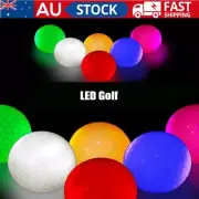 6x Sport LED Golf Balls Glow In The Dark Night Light Up Luminous Long Glow Ball