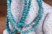 Blue APATITE Crystal Jewelry - Wrap Bracelet, Beaded Necklace Bracelet, E1625