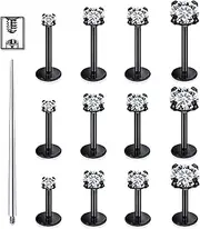 [Tvalccoy] Silver/Gold/Black 16g Medusa Piercing Jewelry/Lip Rings/Lip Piercing Jewelry/Labret Piercing Jewelry/Monroe Piercing Jewelry/Ashley/Philtrum Piercing Jewelry for Women Men