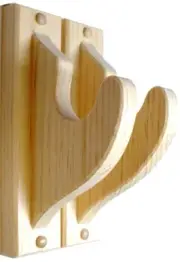 Pine Wooden Fishing Pole Rack Rod Rests Speargun Display Classic Wall Hooks