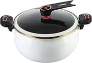Stew Pot | Stock Pot with Lid - Spill-Proof Pressure Cookware for Soup Beans Meat Stews Kitchen Dining Electric Stove Induction Canning