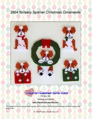 Brittany Spaniel Christmas Ornaments-Plastic Canvas Pattern or Kit