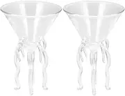 Octopus Glasses 2pcs Jellyfish Glasses Cocktail Goblet Creative Wine Cup for Margarita Whiskey Drink Glassware
