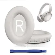 HATOFES Earpads Cushions for Bose QuietComfort 45 (QC45) Earpads Headphones - Ear Pads Replacement with Softer PU Leather, Luxurious Noise Cancelling Foam Ear Cushions (1 Pair White Earpads)
