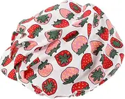[WESIEVYA] Work Cap with Cartoon Strawberry Pattern Oilproof Nurse Scrub Hat Lightweight and Comfortable for Cooking Cleaning and Food Processing